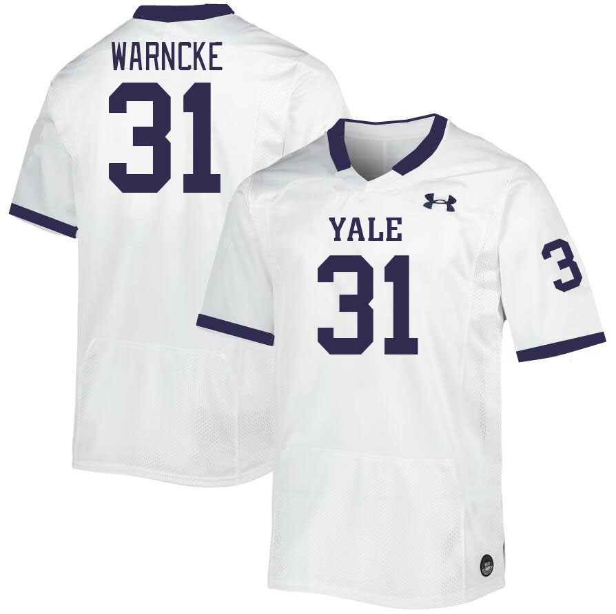 Men-Youth #31 Walker Warncke Yale Bulldogs 2023 College Football Jerseys Stitched Sale-White